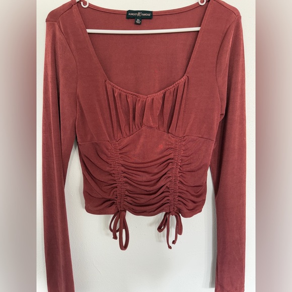 Women's Ruched Rust Top - Picture 7 of 9